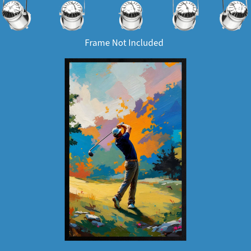 GOLF SWING Wall Art Decor Peel & Stick Removable Repositionable Frameable Home Decor Gift