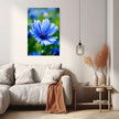 BLUE CORNFLOWER Wall Art Decor Peel & Stick Removable Repositionable Frameable Home Decor Gift