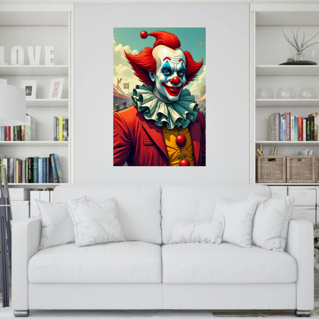 CLOWN AT THE CIRCUS Portrait  Original Wall Art Decor Beauty Design Home Affordable Long Lasting Gift