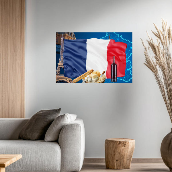 FRENCH FLAG Original Wall Art Decor Flag Collection Peel & Stick Affordable Long Lasting Home Design Gift
