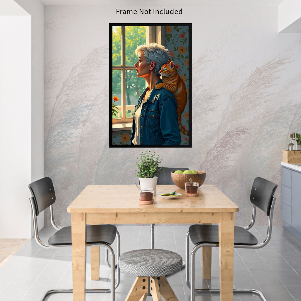 CAT WOMAN Portrait  Original Wall Art Decor Beauty Design Home Affordable Long Lasting Gift