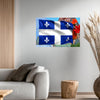 QUEBEC FLAG Original Wall Art Decor Flag Collection Peel & Stick Affordable Long Lasting Home Design Gift