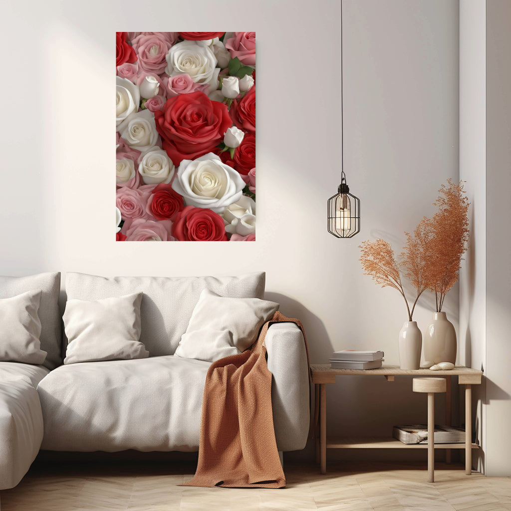 ROSES Wall Art Decor Peel & Stick Removable Repositionable Frameable Home Decor Gift