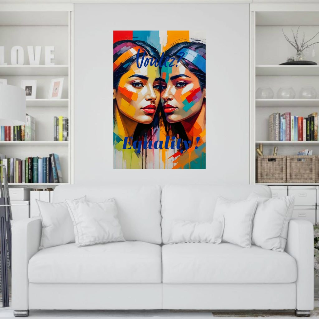 VOULEZ EQUALITY Portrait  Original Wall Art Decor Beauty Design Home Affordable Long Lasting Gift