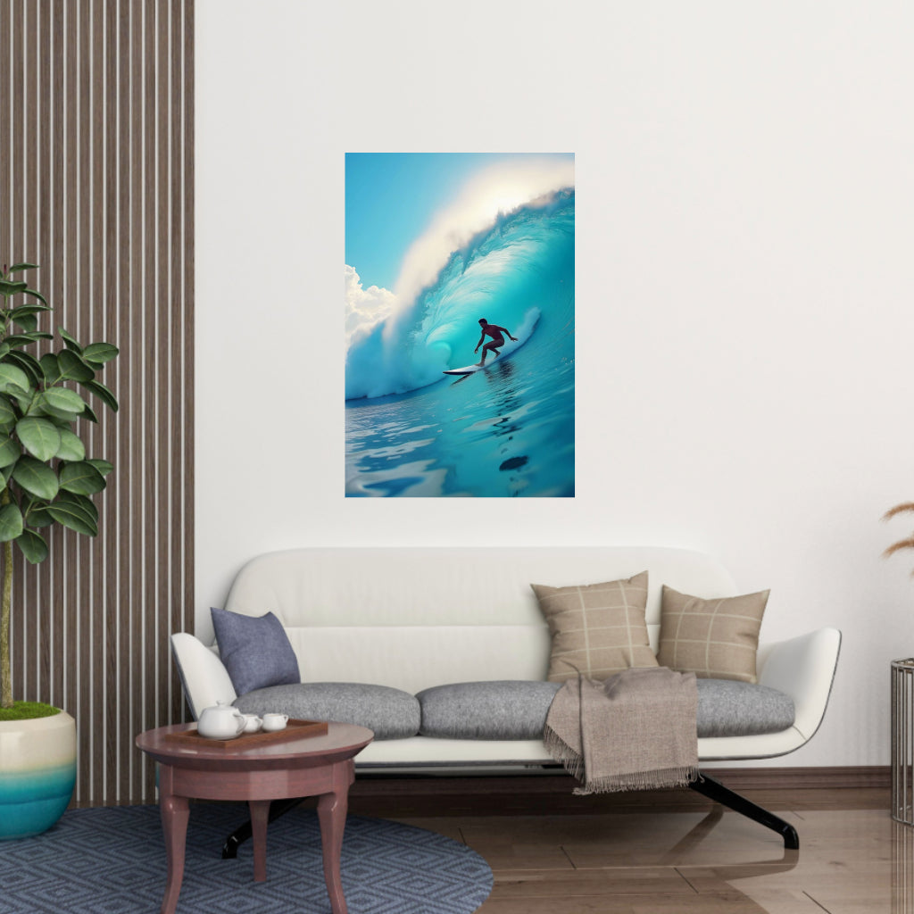 SURFING Wall Art Sport Decor Peel & Stick Removable Repositionable Frameable Home Decor Gift