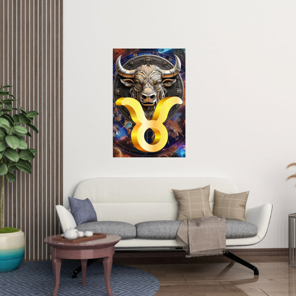 Zodiac Sign TAURUS (April May) Wall Art Astrology Decor Peel & Stick Removable Repositionable Frameable Home Decor Gift