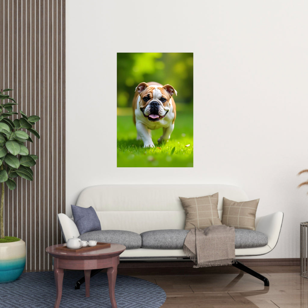 BULLDOG Wall Art Decor Peel & Stick Removable Repositionable Frameable Home Decor Gift