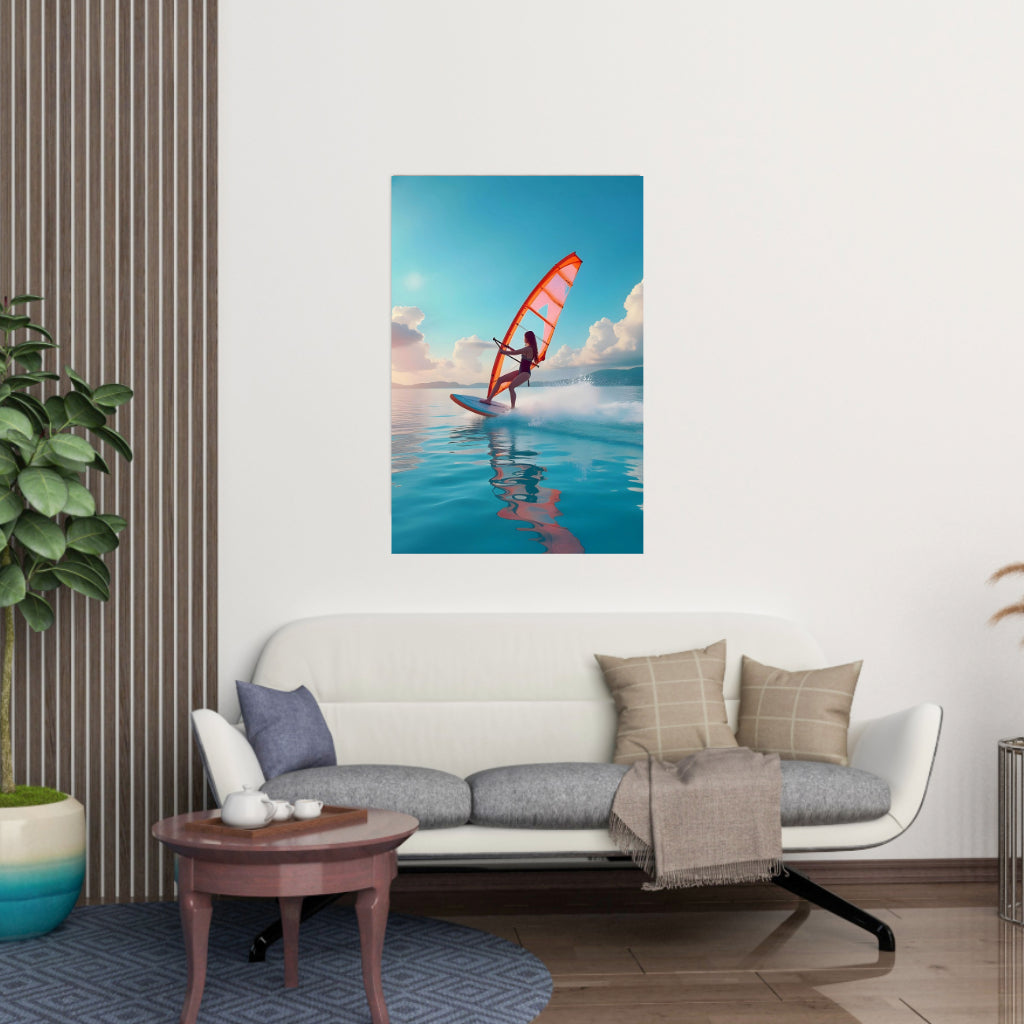 WINDSURFING Wall Art Sport Decor Peel & Stick Removable Repositionable Frameable Home Decor Gift