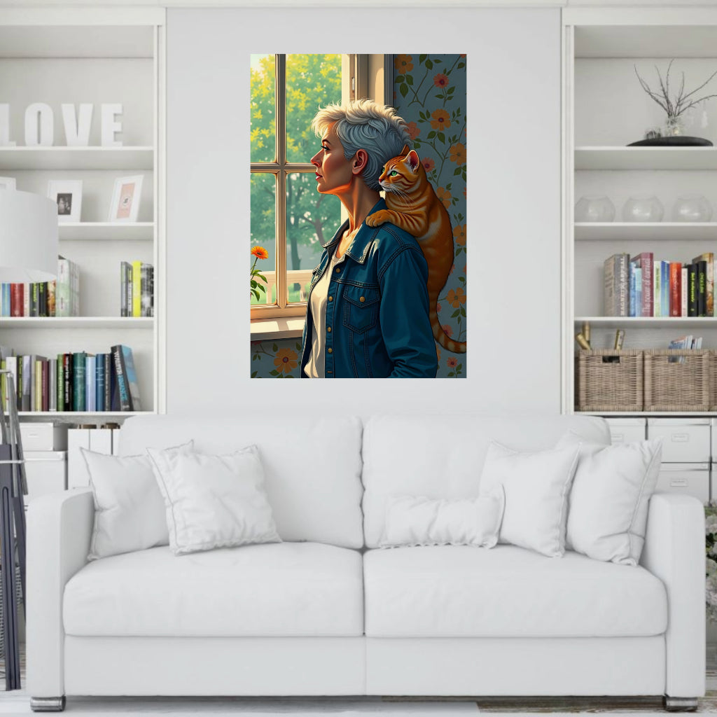 CAT WOMAN Portrait  Original Wall Art Decor Beauty Design Home Affordable Long Lasting Gift