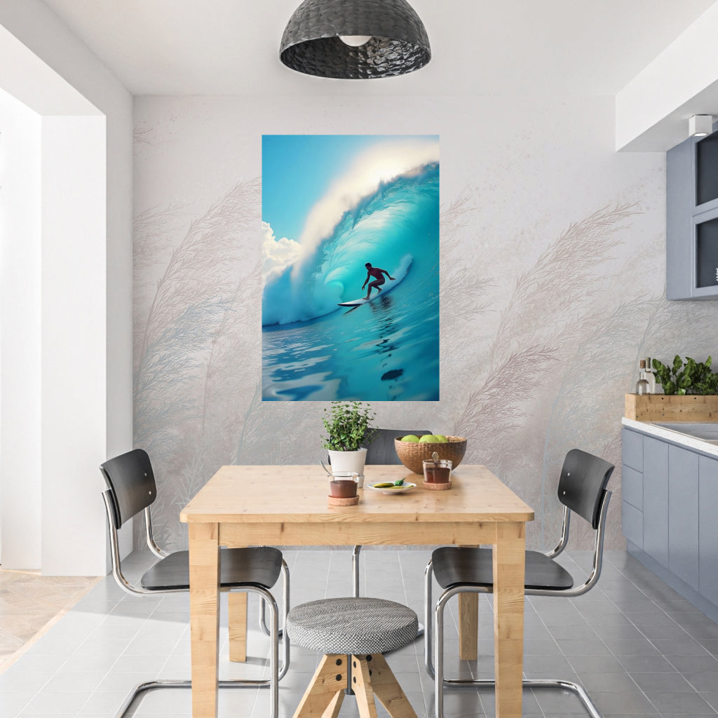 SURFING Wall Art Sport Decor Peel & Stick Removable Repositionable Frameable Home Decor Gift