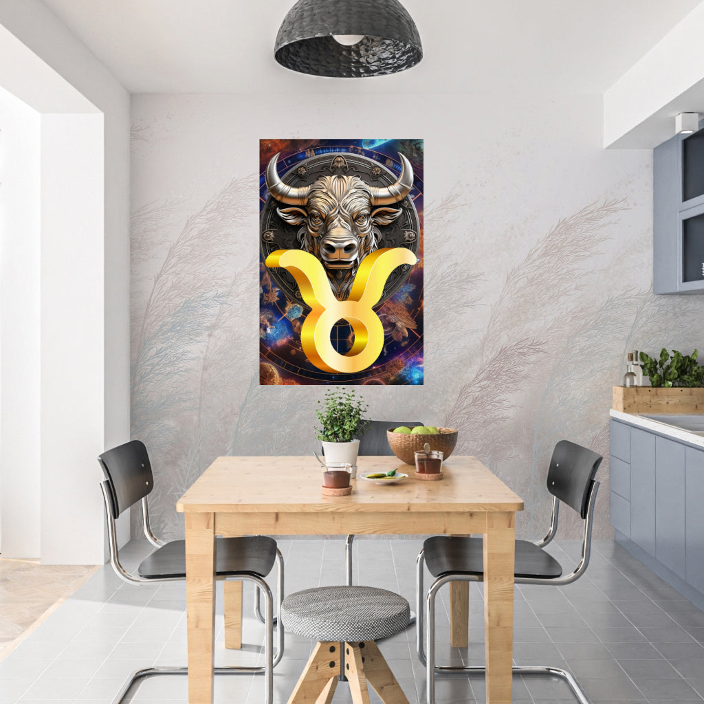 Zodiac Sign TAURUS (April May) Wall Art Astrology Decor Peel & Stick Removable Repositionable Frameable Home Decor Gift