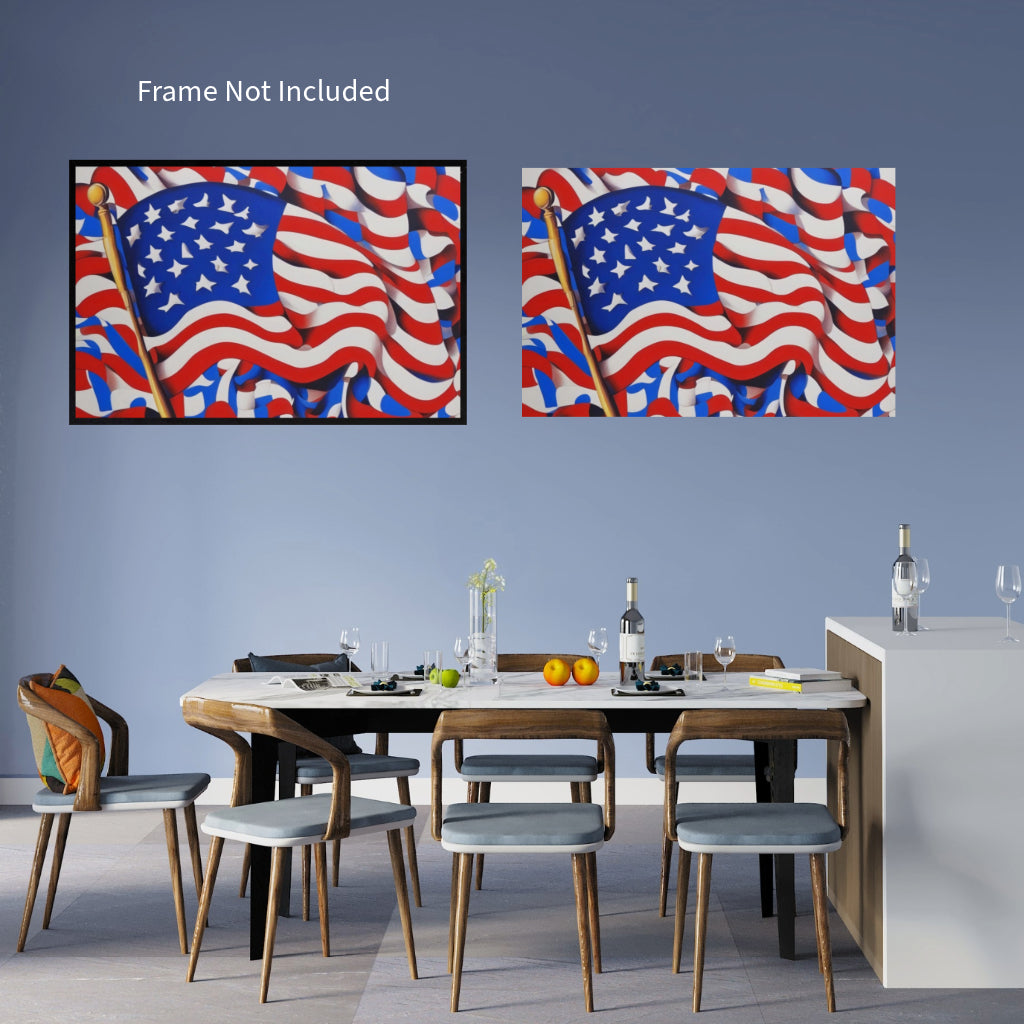 AMERICAN USA FLAG #2 Original Wall Art Decor Flag Collection Peel & Stick Affordable Long Lasting Home Design Gift