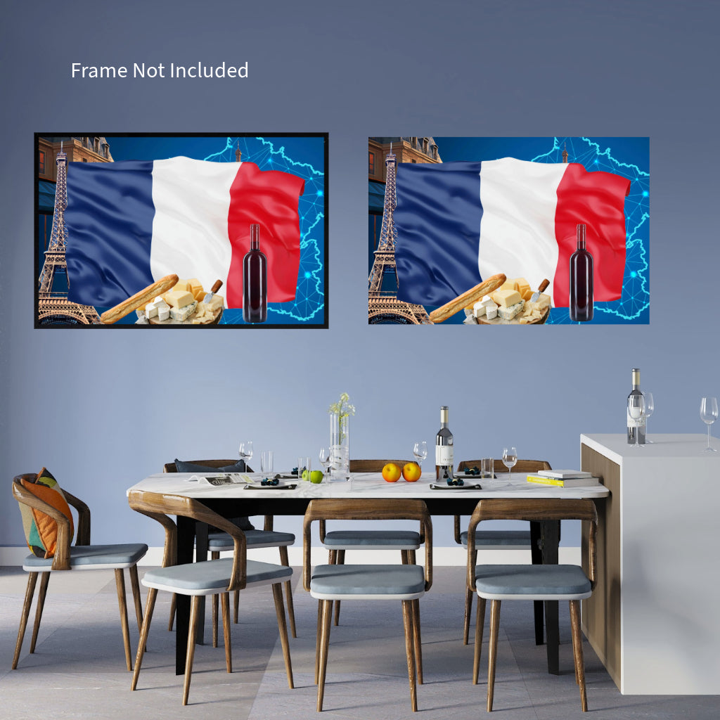 FRENCH FLAG Original Wall Art Decor Flag Collection Peel & Stick Affordable Long Lasting Home Design Gift