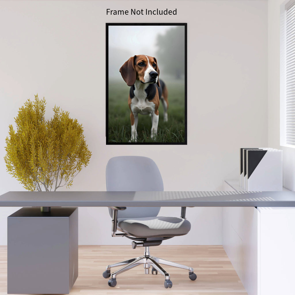 BEAGLE Wall Art Decor Peel & Stick Removable Repositionable Frameable Home Decor Gift