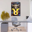 Zodiac Sign TAURUS (April May) Wall Art Astrology Decor Peel & Stick Removable Repositionable Frameable Home Decor Gift