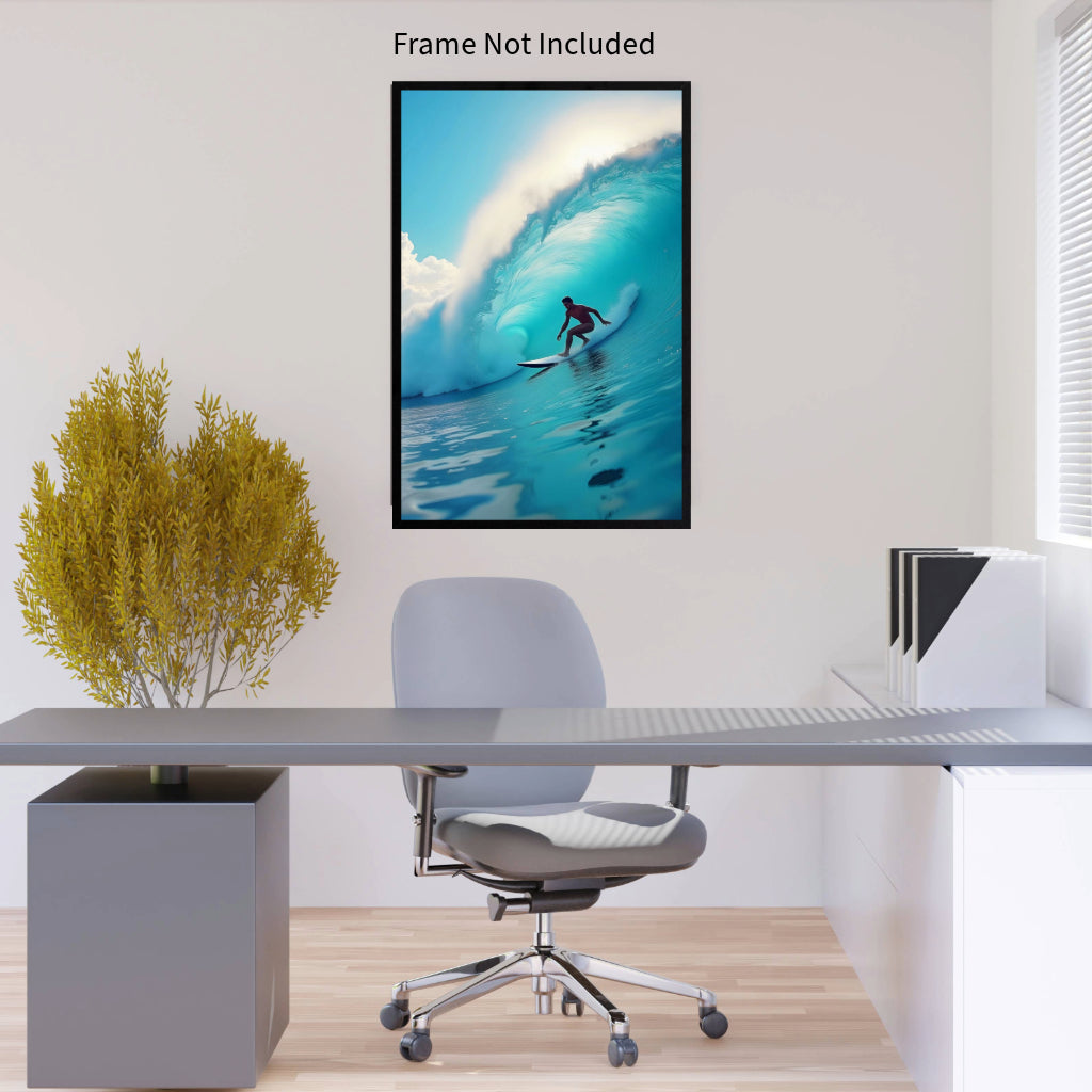 SURFING Wall Art Sport Decor Peel & Stick Removable Repositionable Frameable Home Decor Gift