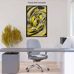 Abstract YELLOW Wall Art Decor Peel & Stick Removable Repositionable Frameable Home Decor Gift