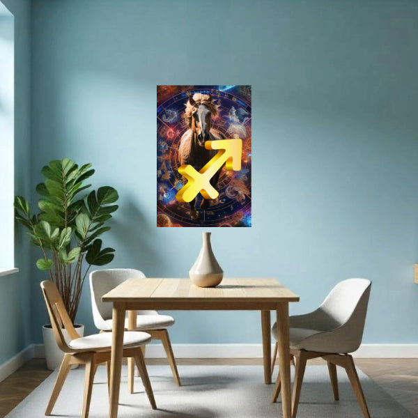 Zodiac Sign SAGITTARIUS (November December) Wall Art Astrology Decor Peel & Stick Removable Repositionable Frameable Home Decor Gift