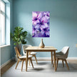 PURPLE FLOWERS Wall Art Decor Peel & Stick Removable Repositionable Frameable Home Decor Gift