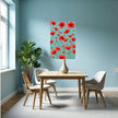 RED FLOWER Wall Art Decor Peel & Stick Removable Repositionable Frameable Home Decor Gift