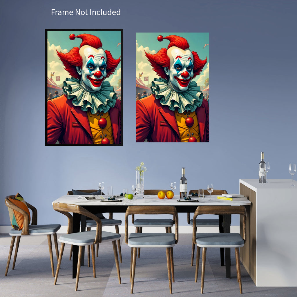 CLOWN AT THE CIRCUS Portrait  Original Wall Art Decor Beauty Design Home Affordable Long Lasting Gift