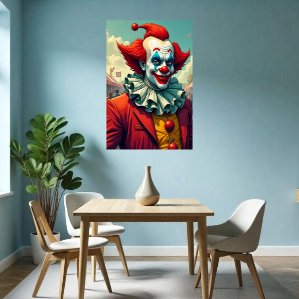 CLOWN AT THE CIRCUS Portrait  Original Wall Art Decor Beauty Design Home Affordable Long Lasting Gift
