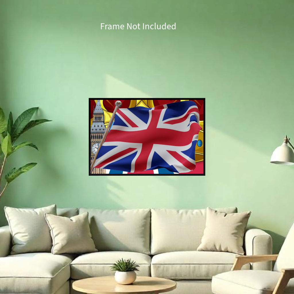 UK FLAG Original Wall Art Decor Flag Collection Peel & Stick Affordable Long Lasting Home Design Gift