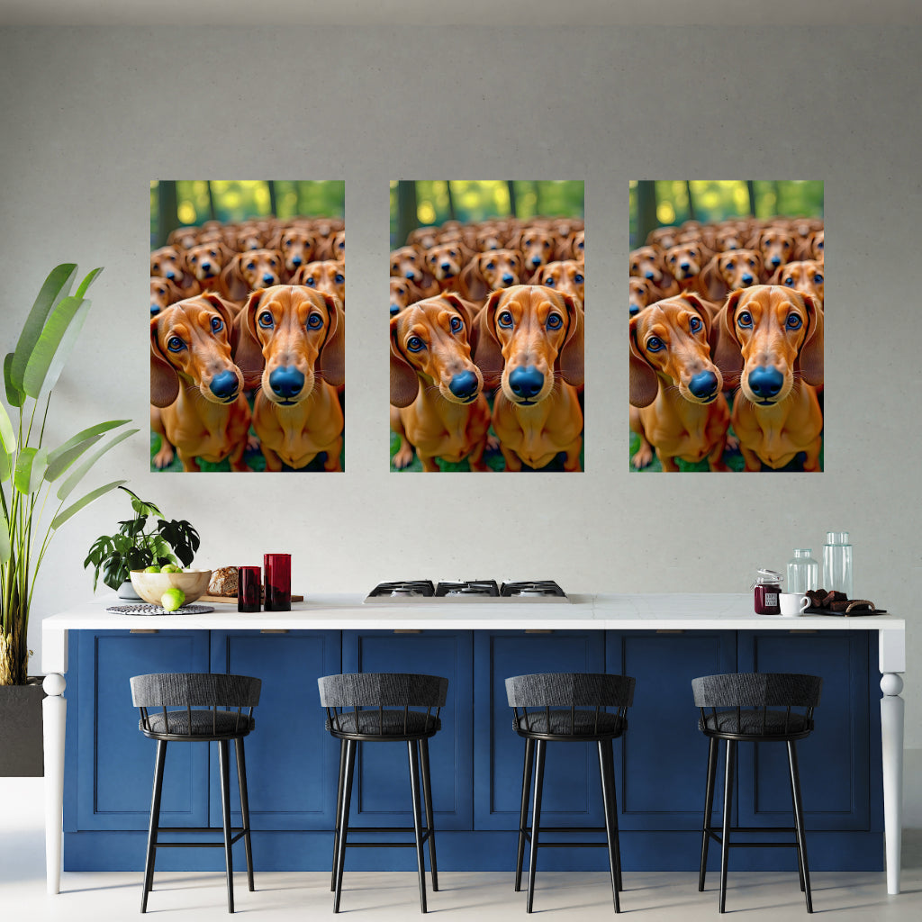 DACHSHUND REUNION Wall Art Decor Peel & Stick Removable Repositionable Frameable Home Decor Gift