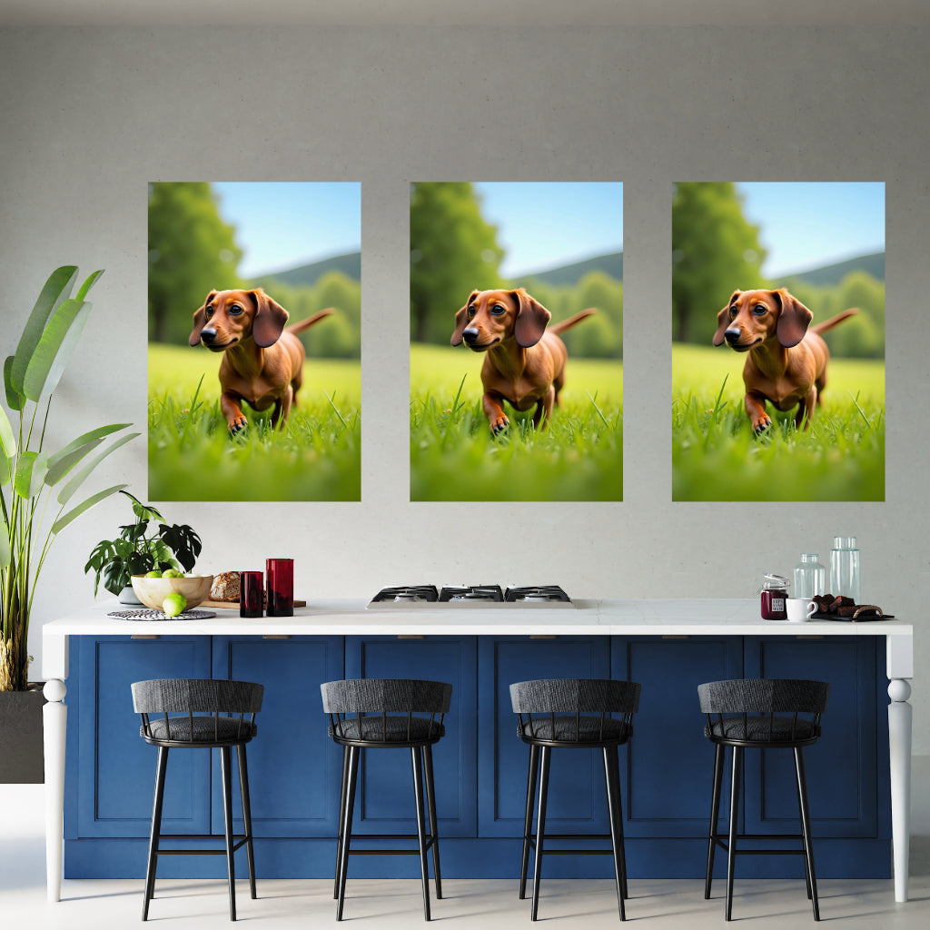 DACHSHUND Wall Art Decor Peel & Stick Removable Repositionable Frameable Home Decor Gift