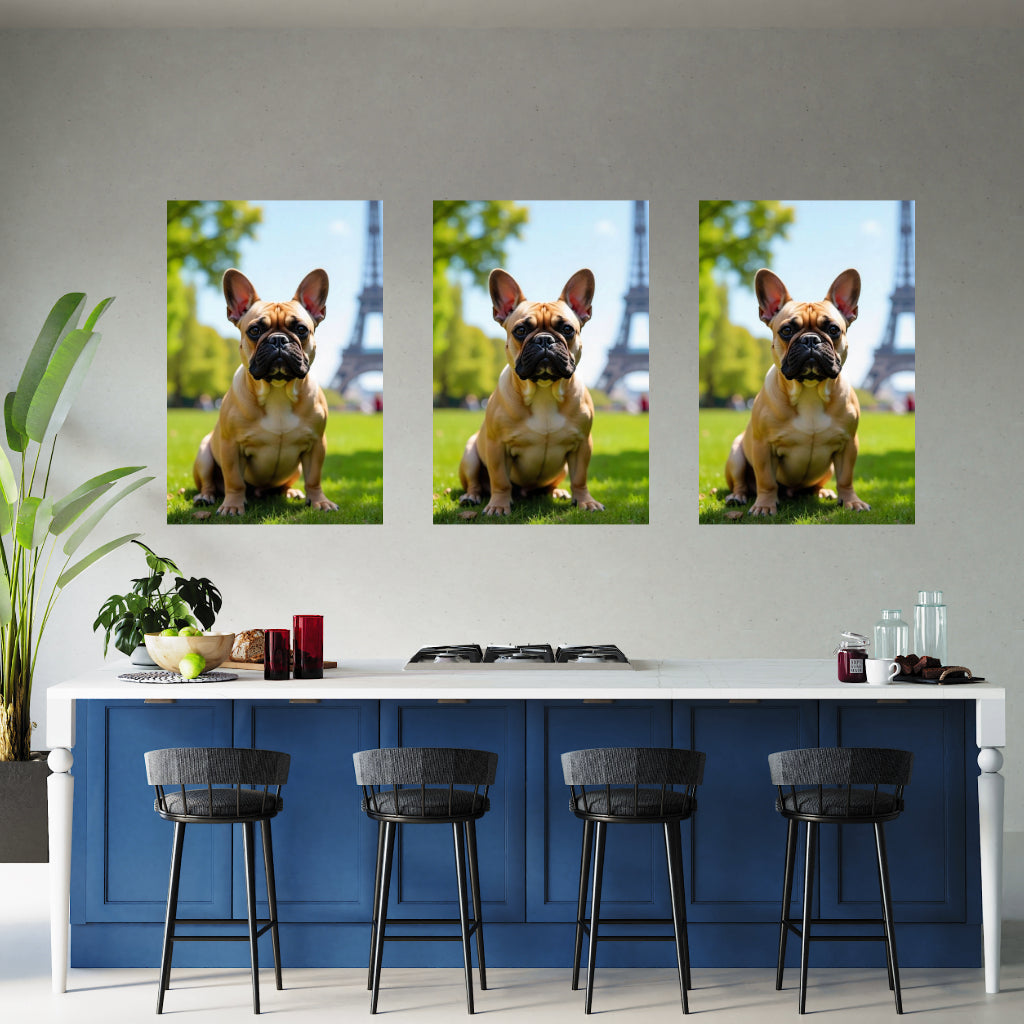 FRENCH BULLDOG Wall Art Decor Peel & Stick Removable Repositionable Frameable Home Decor Gift