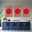 Abstract RED Wall Art Decor Peel & Stick Removable Repositionable Frameable Home Decor Gift