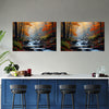 Landscape STREAM IN THE FALL Original Wall Art Decor Peel & Stick Affordable Long Lasting Home Design Gift