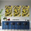 Abstract YELLOW Wall Art Decor Peel & Stick Removable Repositionable Frameable Home Decor Gift