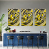 Abstract YELLOW Wall Art Decor Peel & Stick Removable Repositionable Frameable Home Decor Gift