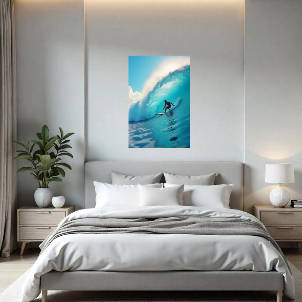 SURFING Wall Art Sport Decor Peel & Stick Removable Repositionable Frameable Home Decor Gift