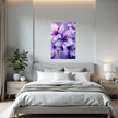 PURPLE FLOWERS Wall Art Decor Peel & Stick Removable Repositionable Frameable Home Decor Gift