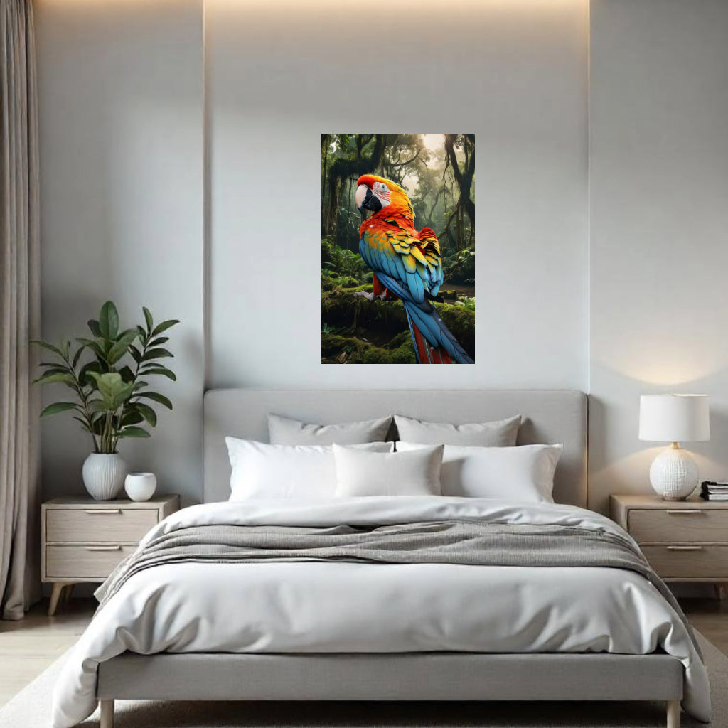 PARROT Wall Art Decor Peel & Stick Removable Repositionable Frameable Home Decor Gift