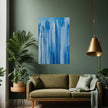 Abstract BLUE CITY Wall Art Decor Peel & Stick Removable Repositionable Frameable Home Decor Gift