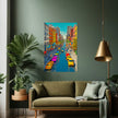 Pop Art DOWNTOWN Wall Art Decor Peel & Stick Removable Repositionable Frameable Home Decor Gift