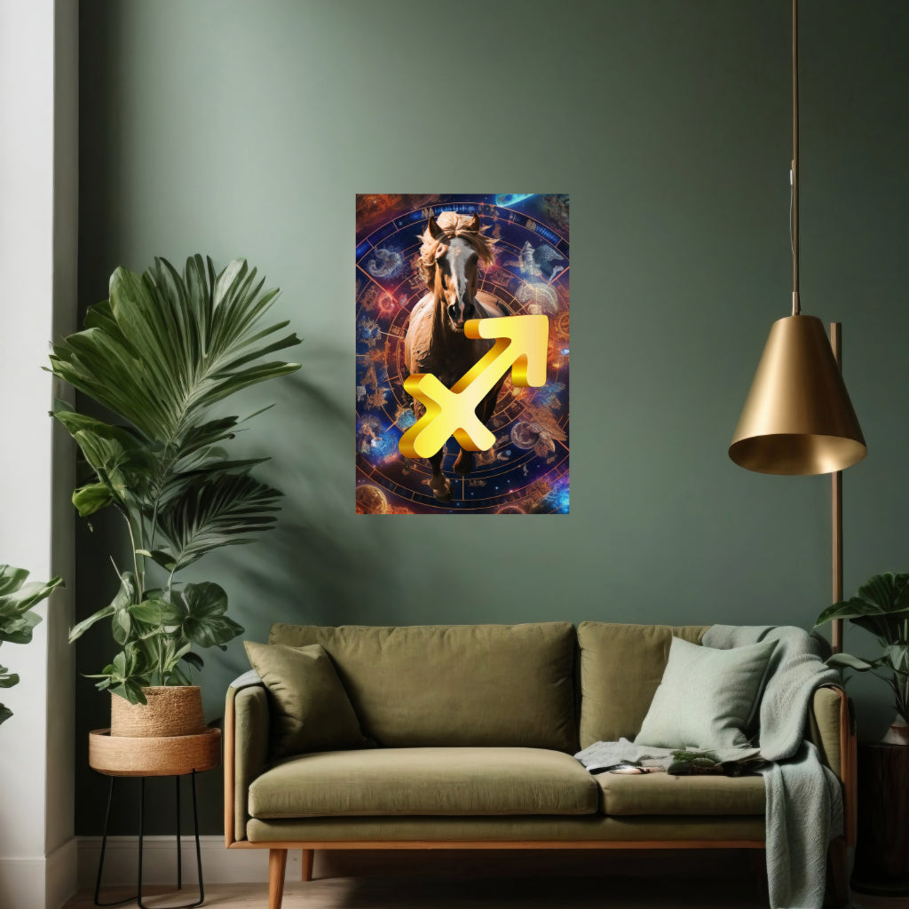 Zodiac Sign SAGITTARIUS (November December) Wall Art Astrology Decor Peel & Stick Removable Repositionable Frameable Home Decor Gift