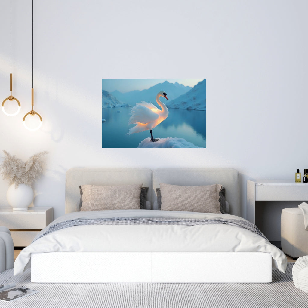 Wall Art Decor Peel & Stick Removable Repositionable Decal SWAN Affordable Home Decor Gift