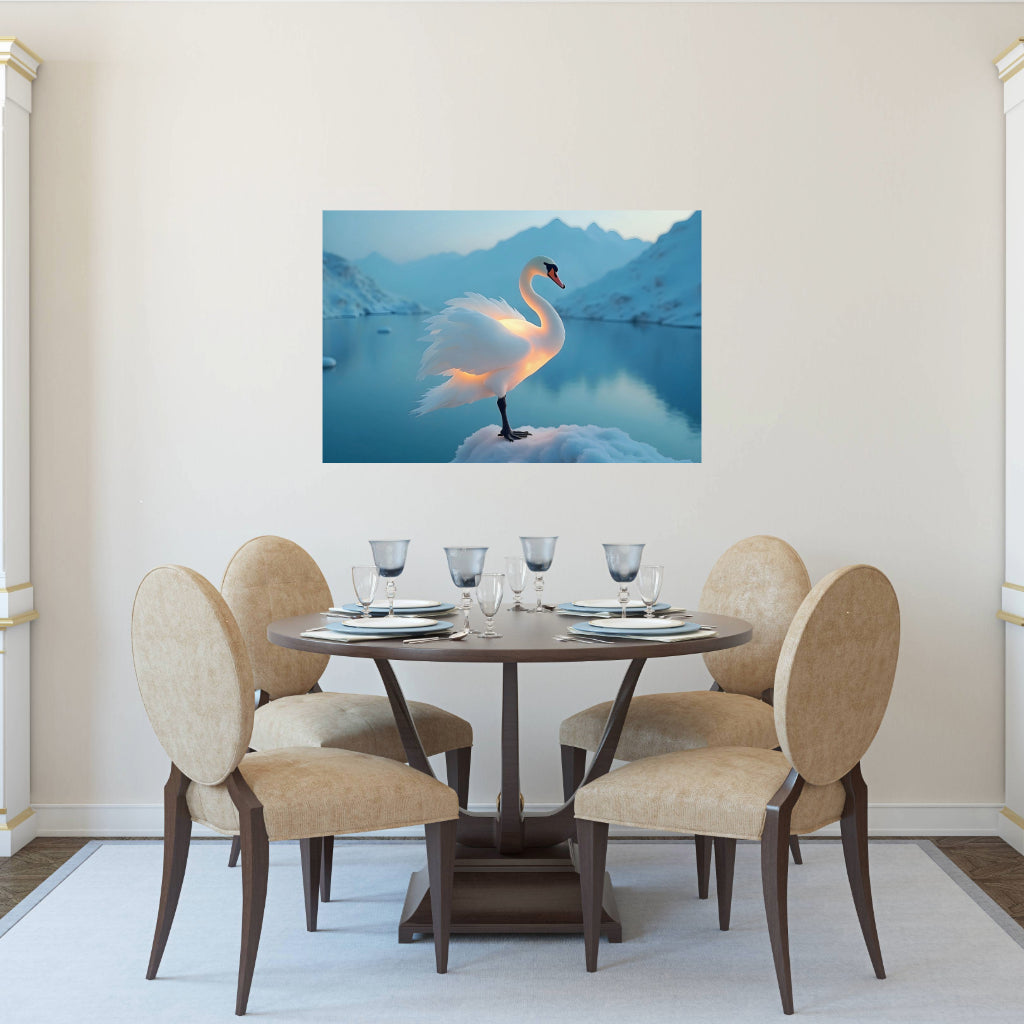 Wall Art Decor Peel & Stick Removable Repositionable Decal SWAN Affordable Home Decor Gift