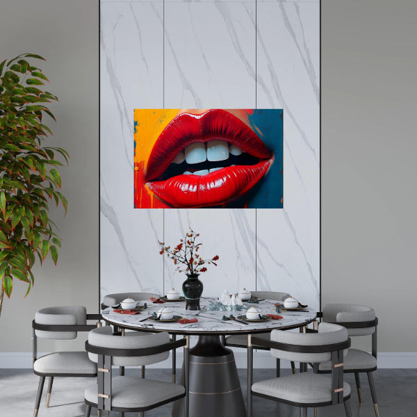 Pop Art LIPS Wall Art Decor Peel & Stick Removable Repositionable Frameable Affordable Home Decor Gift