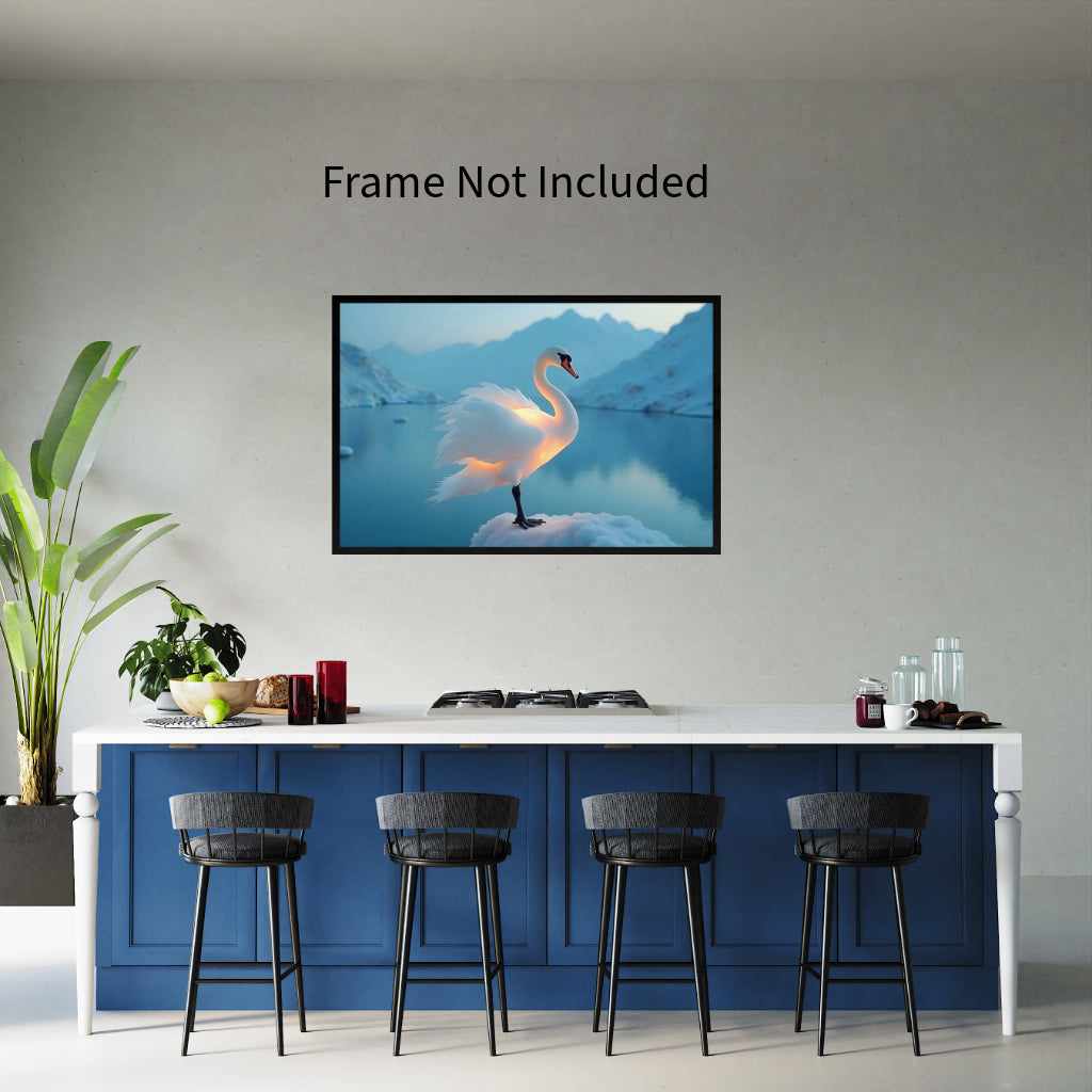 SWAN Wall Art Decor Peel & Stick Removable Repositionable Frameable Home Decor