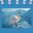 Wall Art Decor Peel & Stick Removable Repositionable Decal SWAN Affordable Home Decor Gift