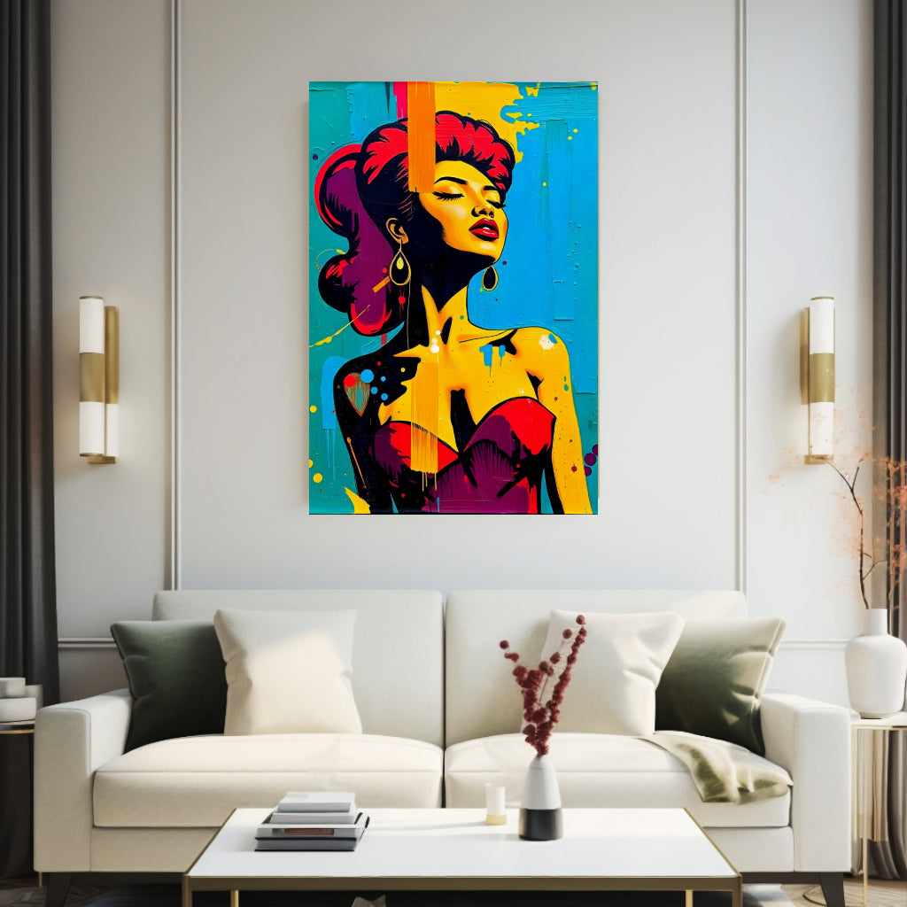 Wall Art Decor Peel & Stick Removable Repositionable Decal POP ART Portrait No 9 Affordable Home Decor Gift