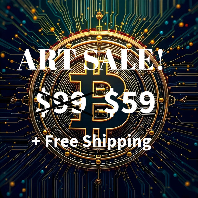 BITCOIN Wall Art Decor Peel & Stick Removable Repositionable Frameable Home Decor Gift