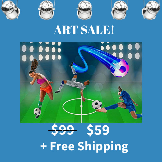 SOCCER Wall Art Decor Peel & Stick Removable Repositionable Frameable Affordable Home Decor Gift