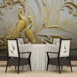 3D Stereoscopic Embossed Golden Peacock Mural Wallcovering #50 | Modern  Home Decor | 9+ Sizes | 7 Materials