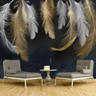 3D Creative Golden White Feather #11 | Modern Wallcovering Home Decor | 9+ Sizes | 7 Materials